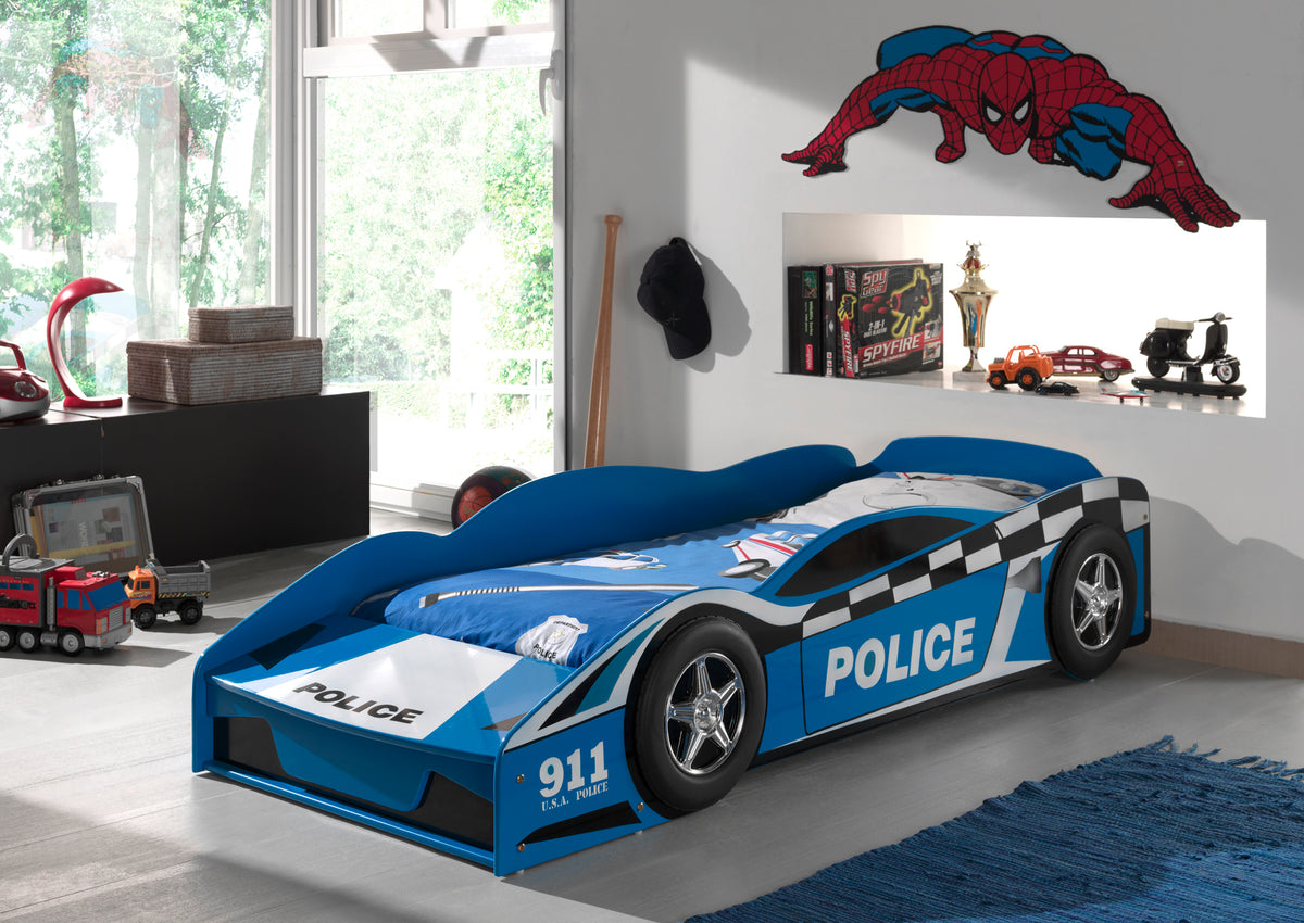 Vipack - Autobed POLITIE - Blauw - 70x140 cm