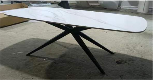 GBO - Salontafel SL2404 - Keramisch - Wit+cognac - 130 x 46 x 56 cm
