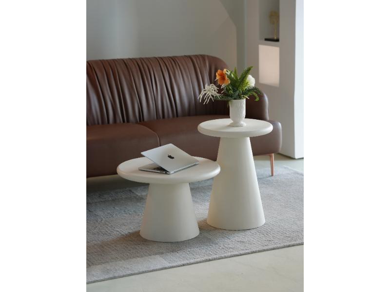 GBO – Cementex Ronde Salontafel – Witte kleur – SL2405 – Ø60xh41cm