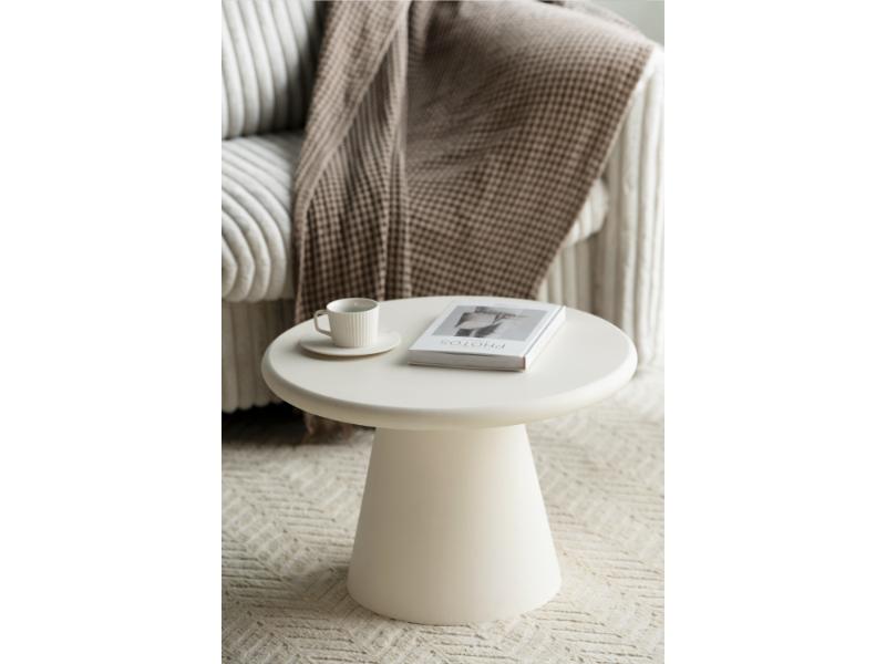 GBO – Cementex Ronde Salontafel – Witte kleur – SL2405 – Ø60xh41cm