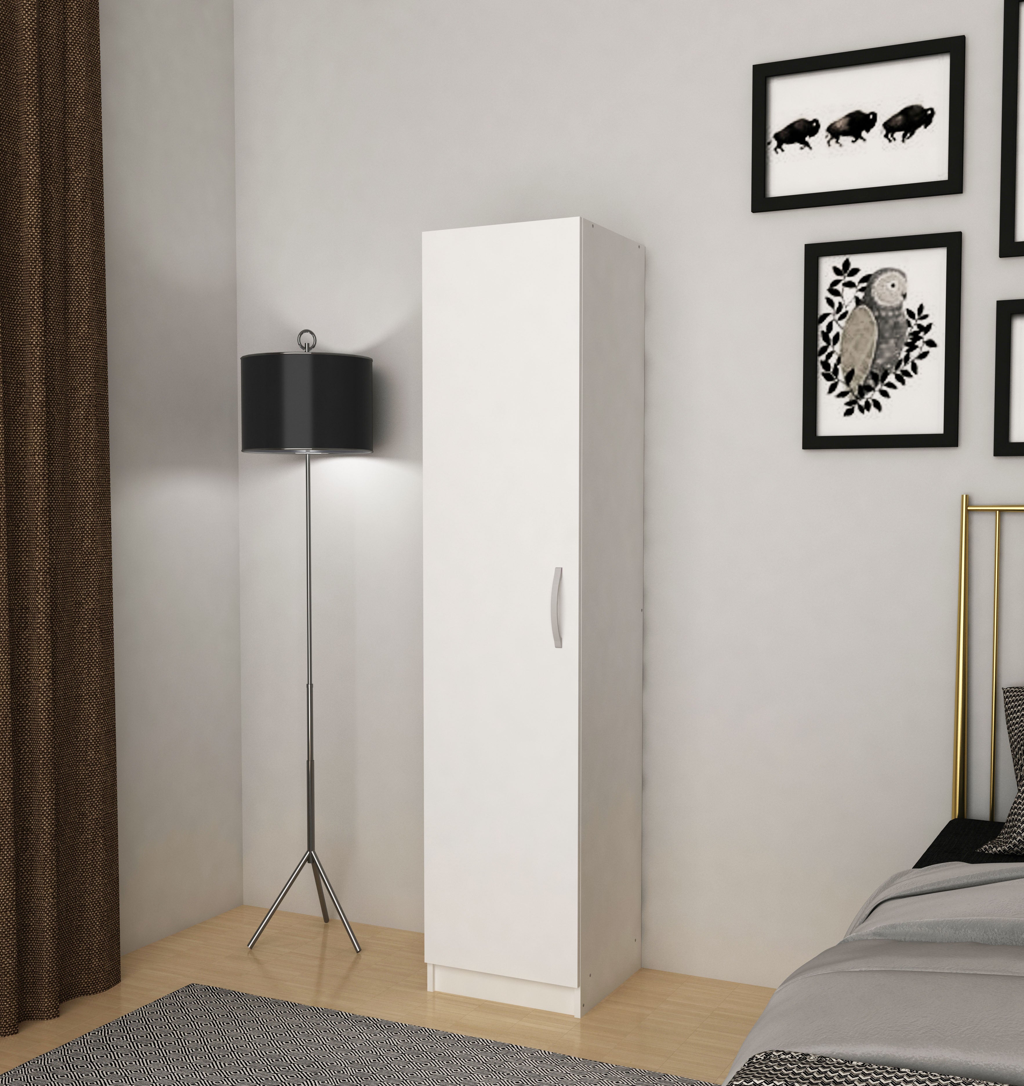 Armoire de rangement Snow - 1 porte tournante - Blanc - 40x180x40cm 