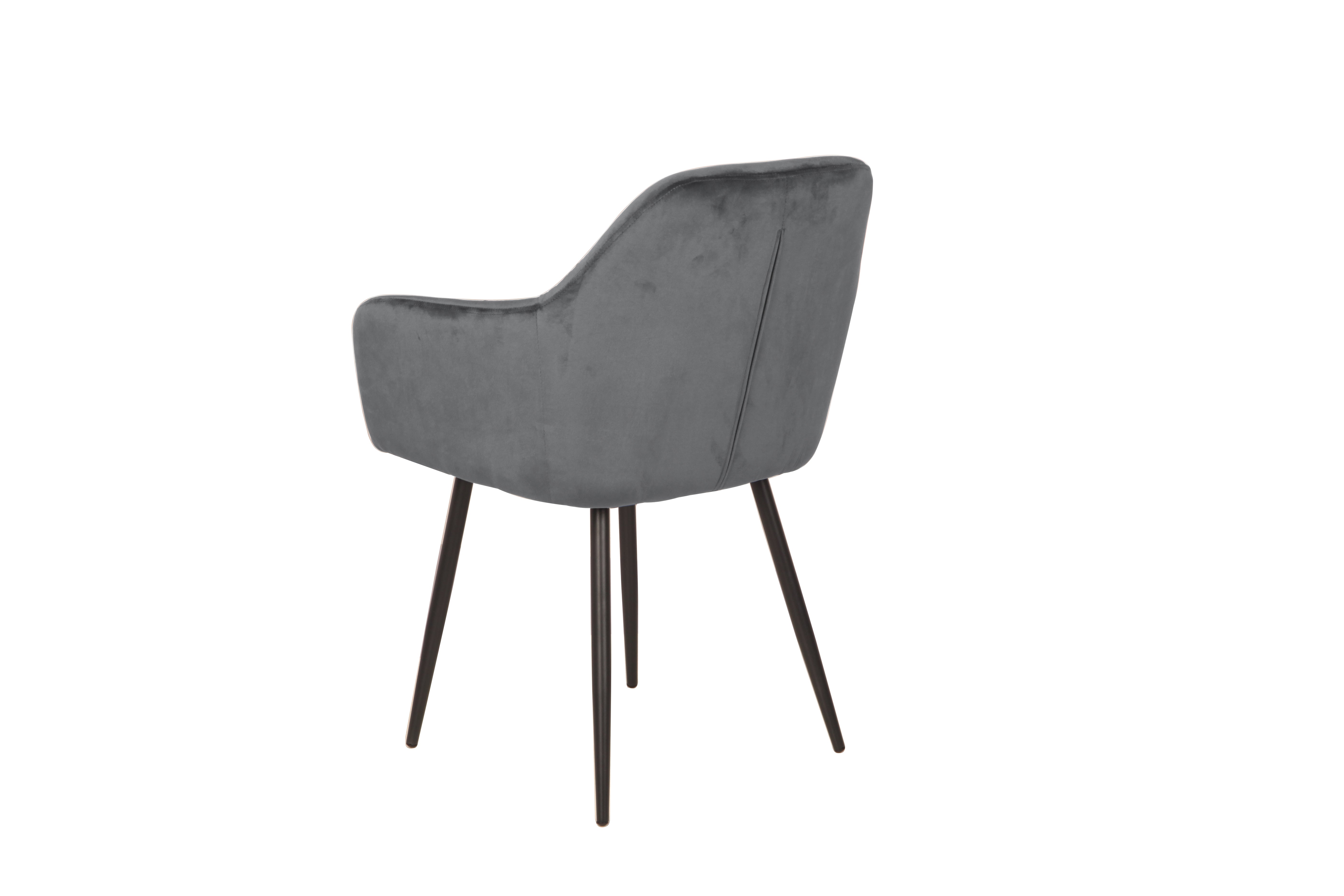 GBO - Chaise de salle à manger ST2004 - Tissu - Gris - 52x39x44cm
