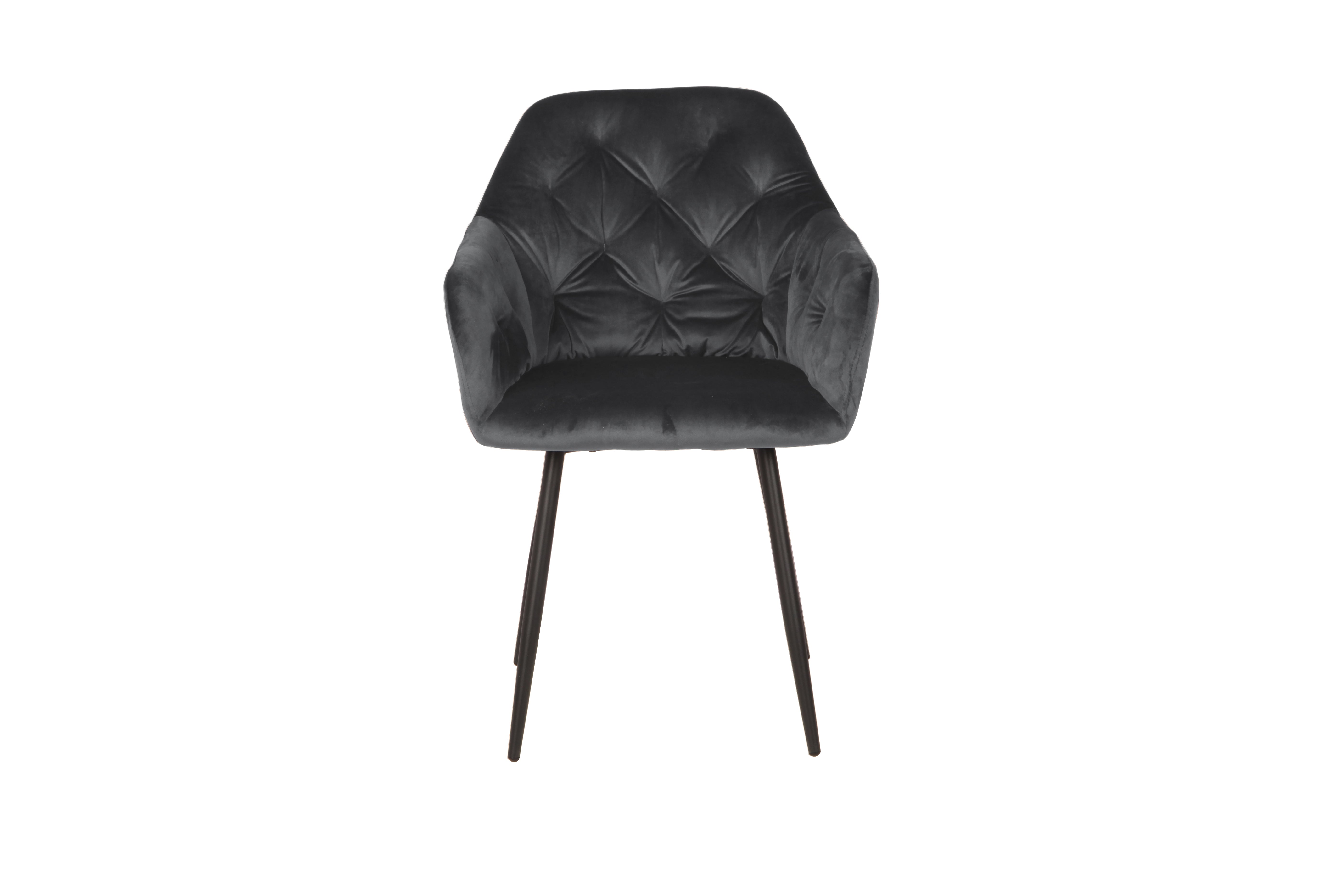 GBO - Chaise de salle à manger ST2004 - Tissu - Gris - 52x39x44cm