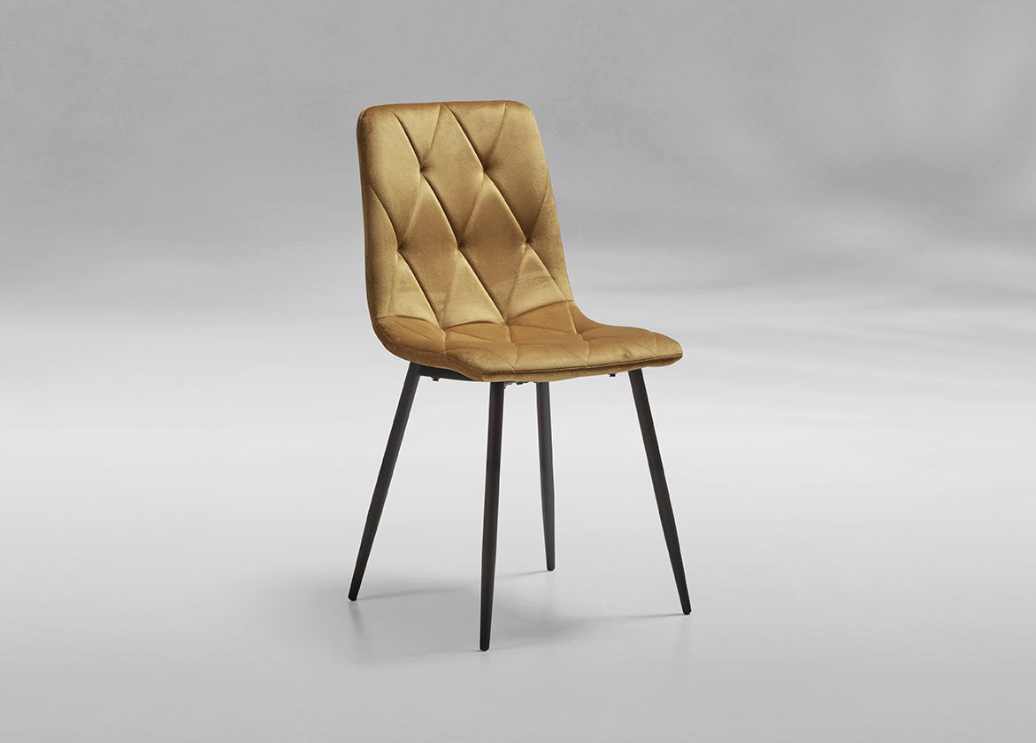 GBO - Eetkamerstoel ST2209 - Stof - Geel - 40x43x44cm