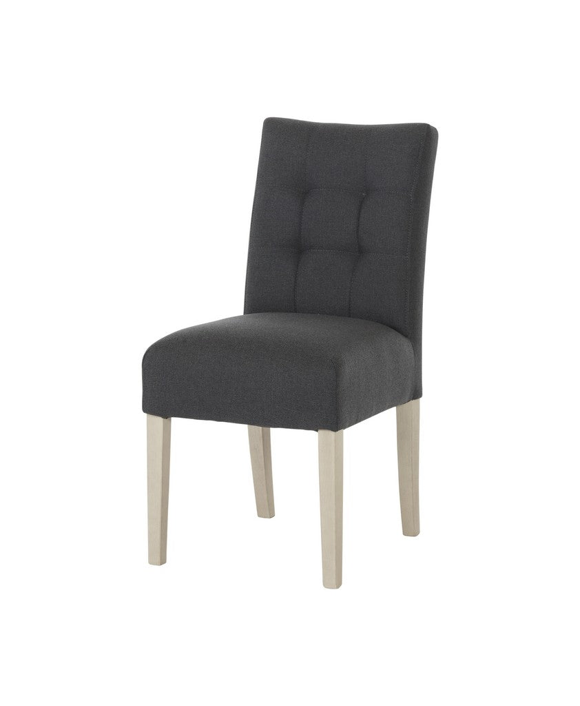 Meubar - Chaise de salle à manger Bristol - Tissu - Anthracite foncé - 44 x 53 x 92 cm