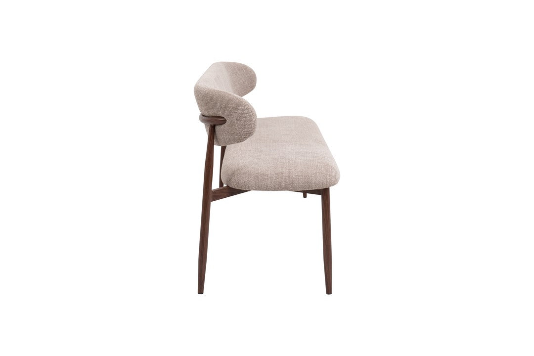 Meubar - Chaise de salle à manger Locarno - Tissu - Marron clair - 52 x 56 x 77 cm