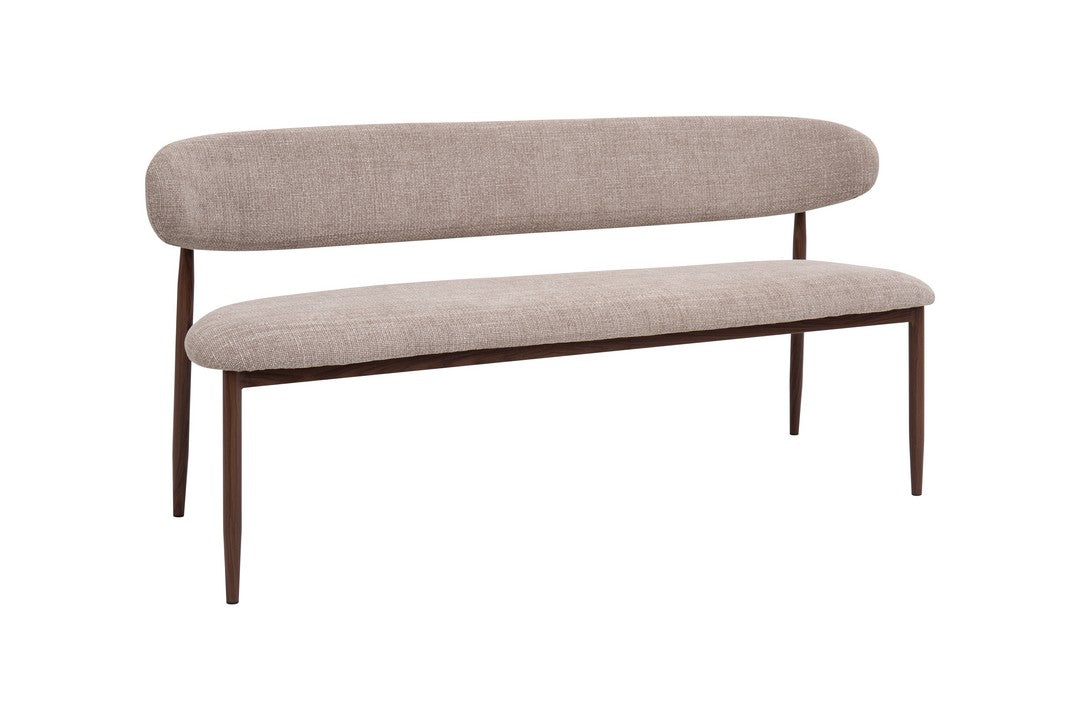 Meubar - Canapé Locarno - Tissu - Marron clair - 155 x 56 x 77 cm