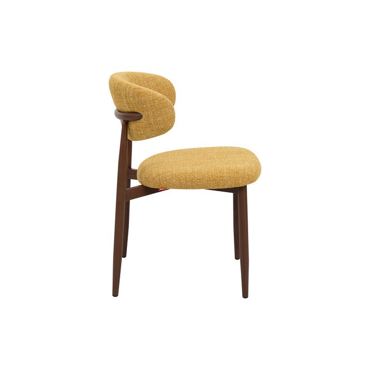 Meubar - Chaise de salle à manger Locarno - Tissu - Jaune - 52 x 56 x 77 cm