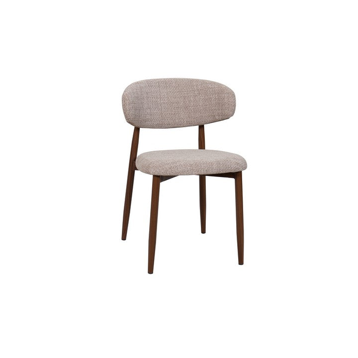 Meubar - Chaise de salle à manger Locarno - Tissu - Marron clair - 52 x 56 x 77 cm