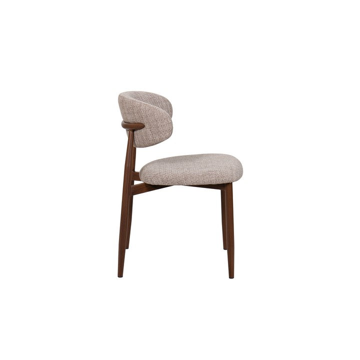 Meubar - Chaise de salle à manger Locarno - Tissu - Marron clair - 52 x 56 x 77 cm