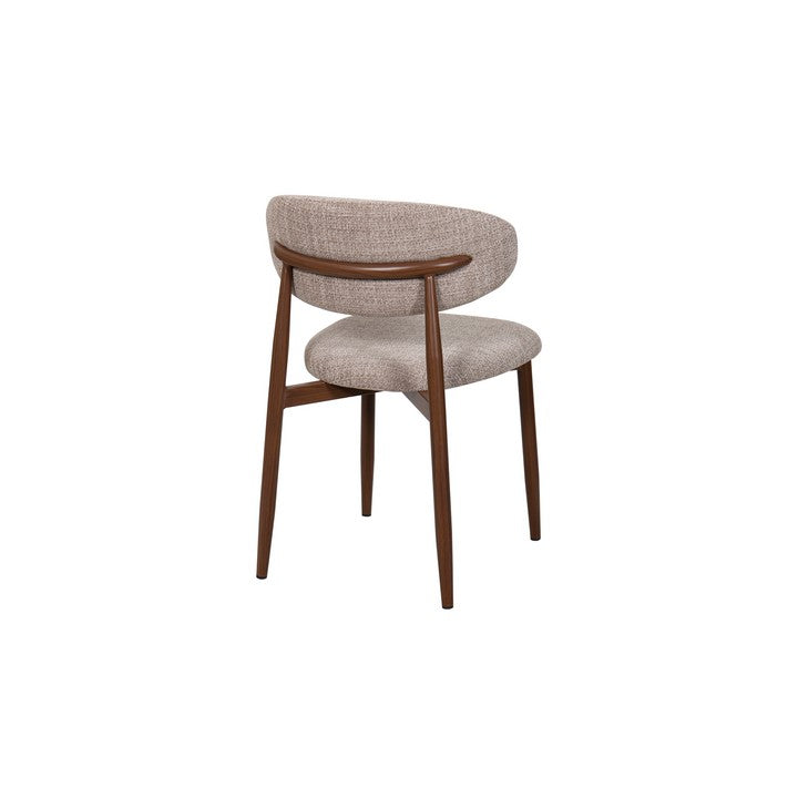 Meubar - Chaise de salle à manger Locarno - Tissu - Marron clair - 52 x 56 x 77 cm