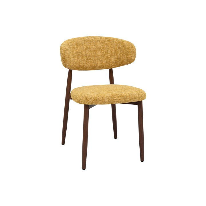 Meubar - Chaise de salle à manger Locarno - Tissu - Jaune - 52 x 56 x 77 cm