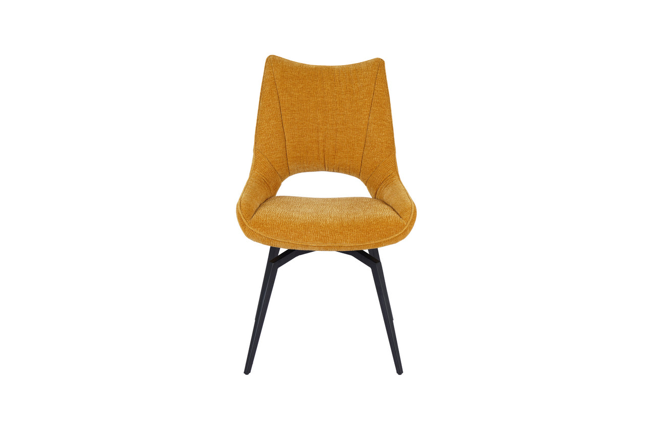 Meubar - Eetkamerstoel Monaco - STMONACO-K028-C260 (min per 2) - Stof - Geel - 64x94x54cm