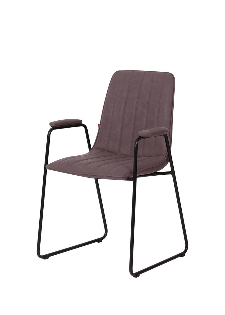 Meubar - Chaise de salle à manger Samo - Similicuir - Taupe - 57 x 55 x 88 cm
