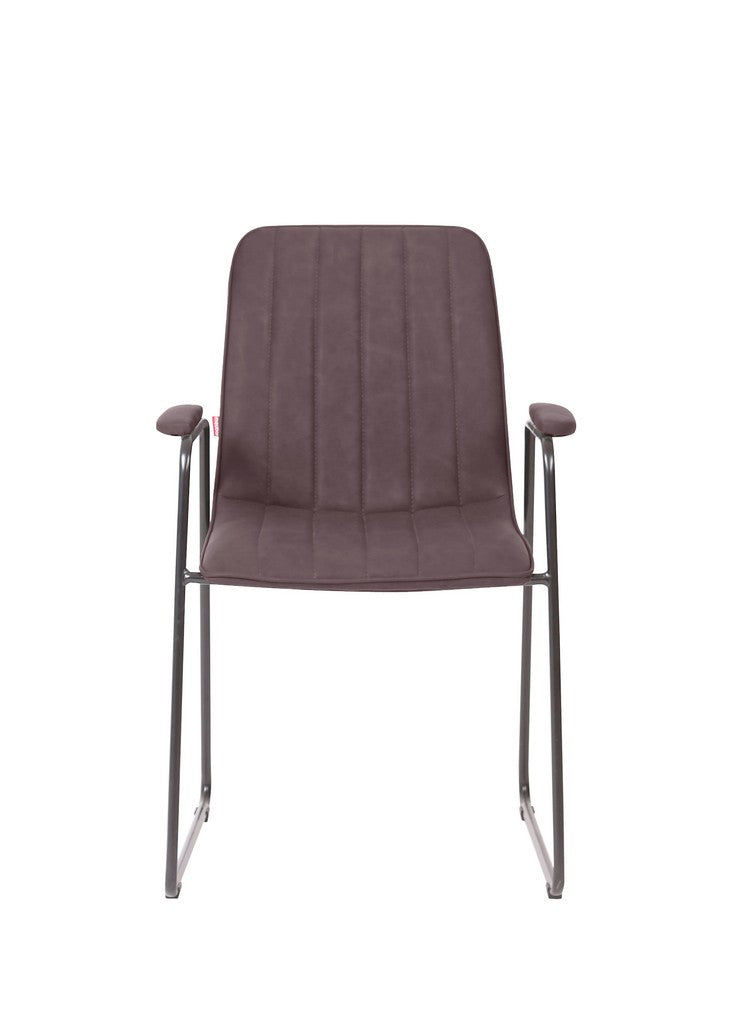 Meubar - Chaise de salle à manger Samo - Similicuir - Taupe - 57 x 55 x 88 cm