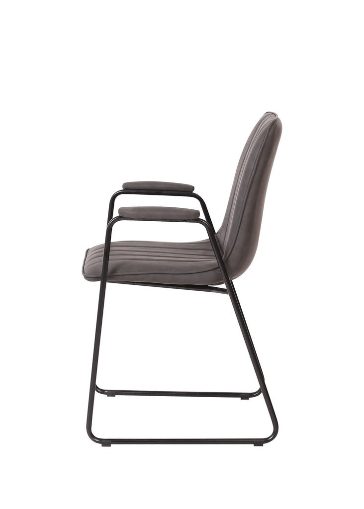Meubar - Eetkamerstoel Samo - Kunstleder - ANTRACIT - 57 x 55 x 88 cm