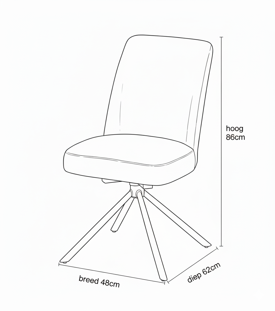 Meubar - Chaise de salle à manger Tosca 1 - Boucle - Tissu - Anthracite - 48x86x62 cm