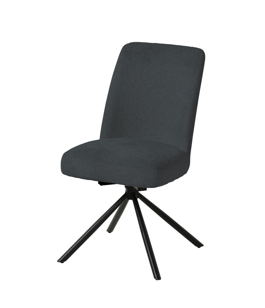 Meubar - Chaise de salle à manger Tosca 1 - Boucle - Tissu - Anthracite - 48x86x62 cm