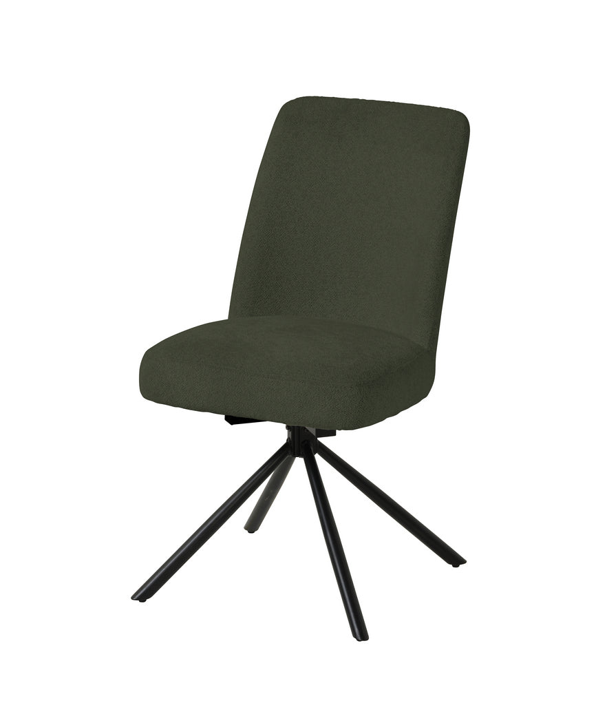 Meubar - Chaise de salle à manger Tosca 1 - Boucle - Tissu - Vert - 48x86x62 cm