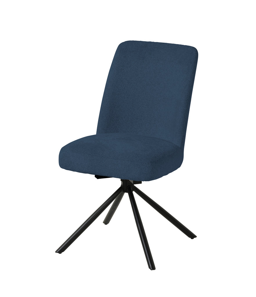 Meubar - Chaise de salle à manger Tosca 1 - Boucle - Tissu - Bleu - 48x86x62 cm
