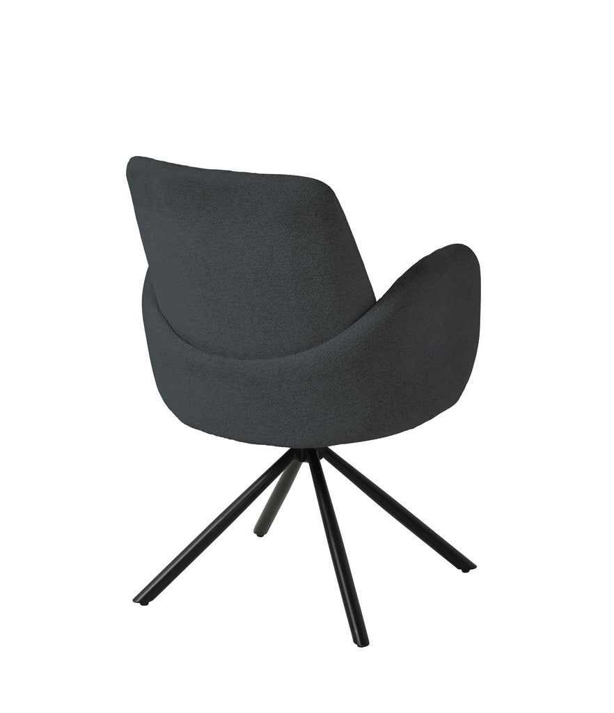 Meubar - Eetkamerstoel Tosca 2 - Boucle - Stof - Anthracite - 48x86x62 cm