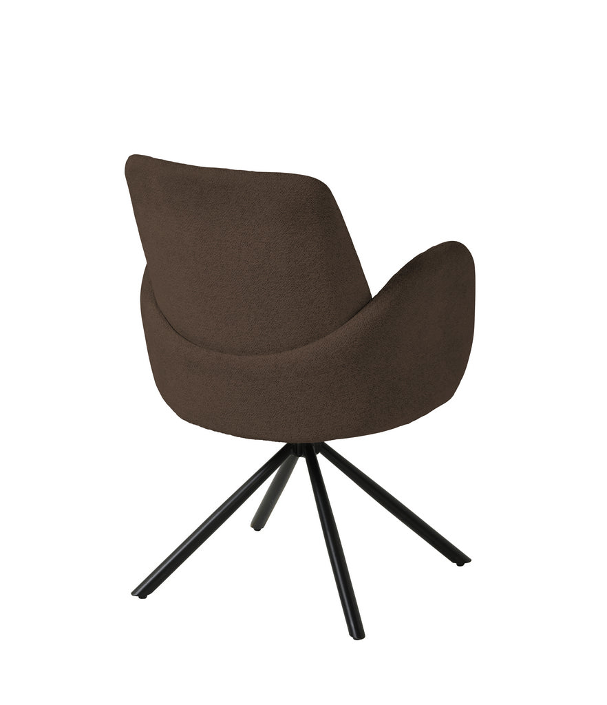 Meubar - Chaise de salle à manger Tosca 2 - Boucle - Tissu - Taupe - 48x86x62 cm