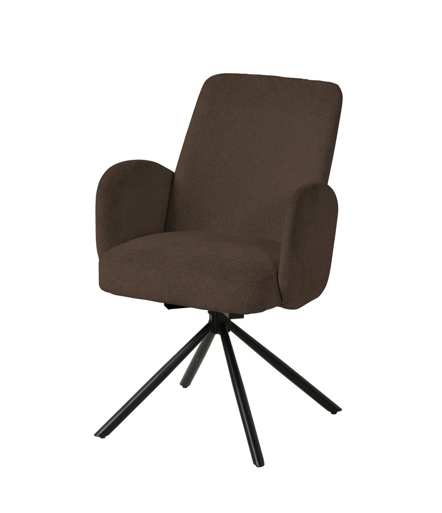 Meubar - Chaise de salle à manger Tosca 2 - Boucle - Tissu - Taupe - 48x86x62 cm