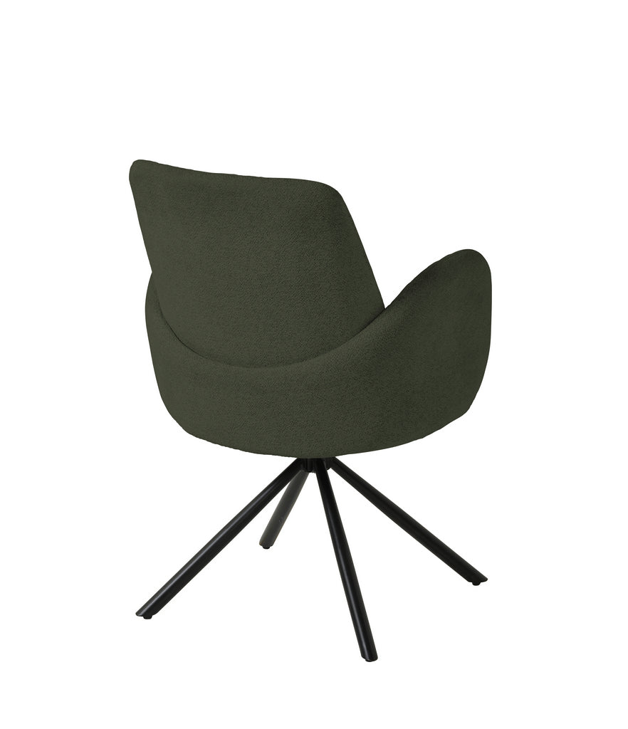 Meubar - Chaise de salle à manger Tosca 2 - Boucle - Tissu - Vert - 48x86x62 cm