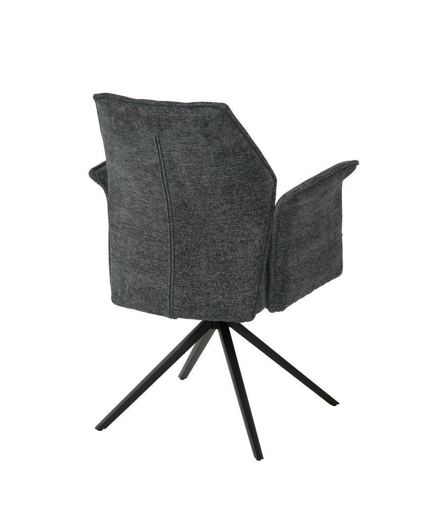 Meubar - Eetkamerstoel Trieste - Boucle - Stof - Antraciet - 64x62x92 cm