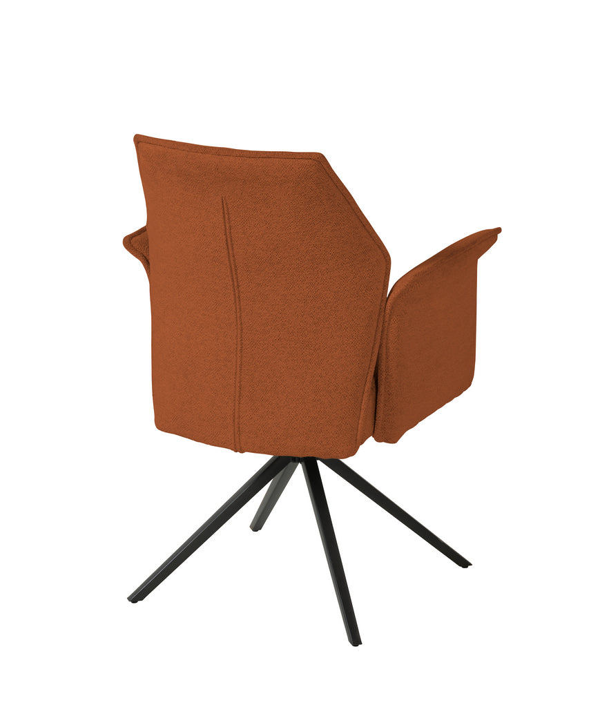 Meubar - Eetkamerstoel Trieste - Boucle - Stof - Roestbruin - 64x62x92 cm