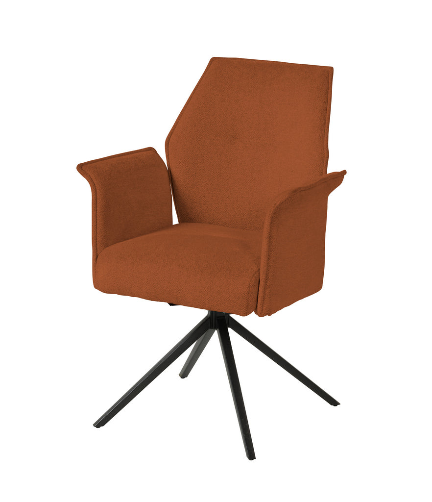 Meubar - Eetkamerstoel Trieste - Boucle - Stof - Roestbruin - 64x62x92 cm