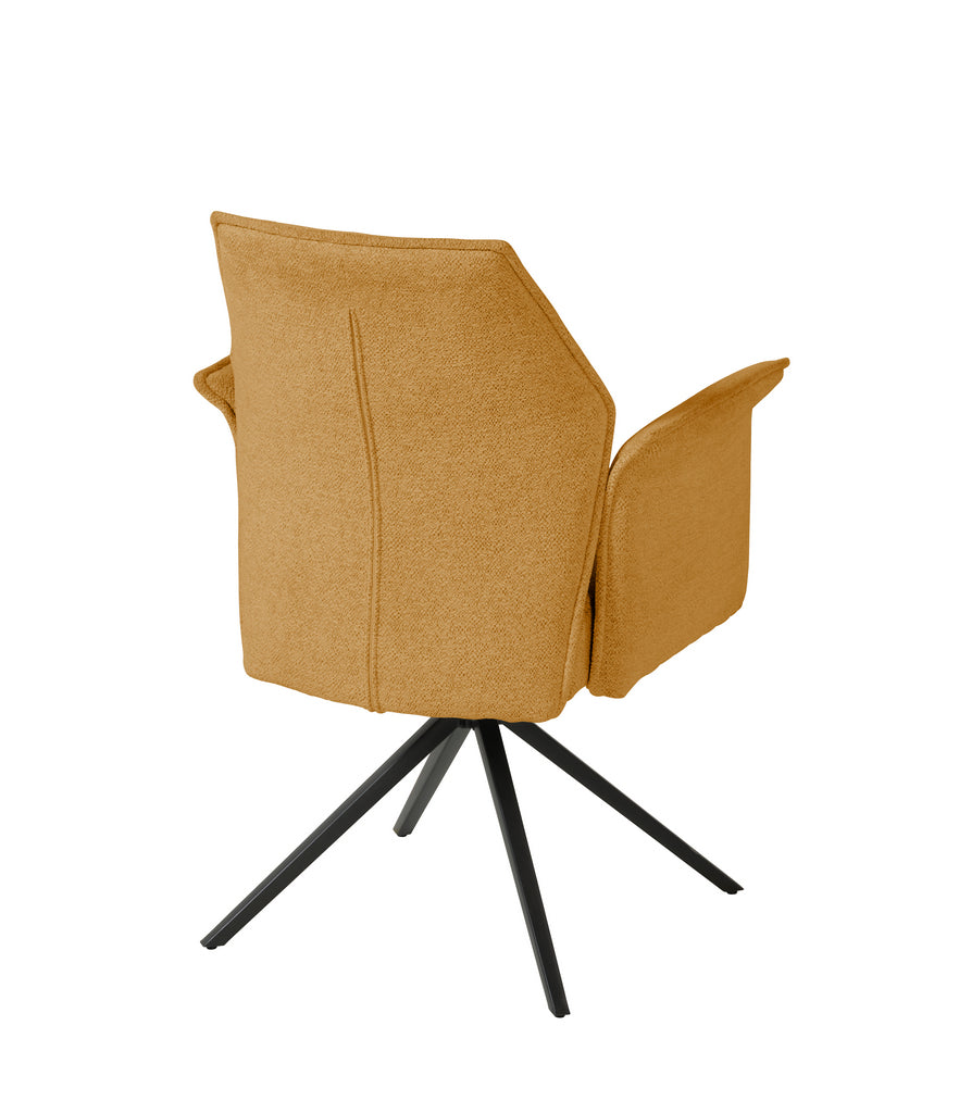 Meubar - Eetkamerstoel Trieste - Boucle - Stof - Geel-Oranje - 64x62x92 cm