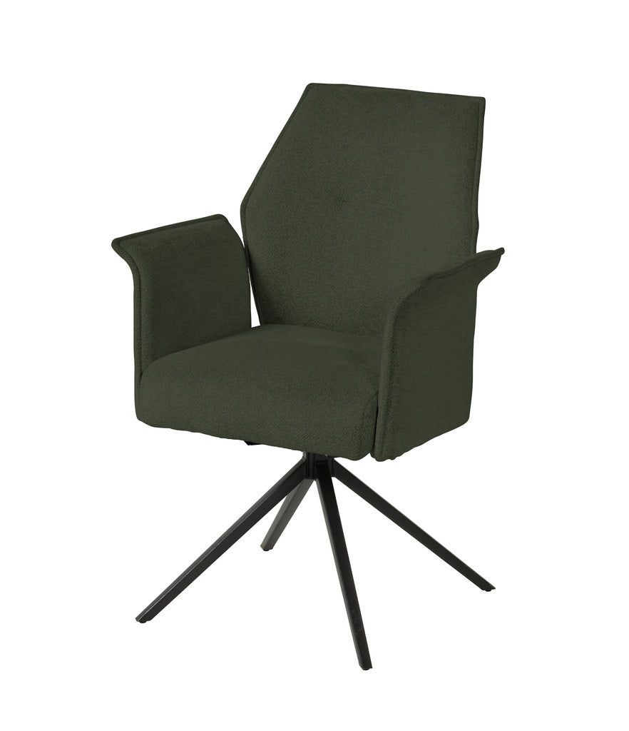 Meubar - Eetkamerstoel Trieste - Boucle - Stof - Groen - 64x62x92 cm