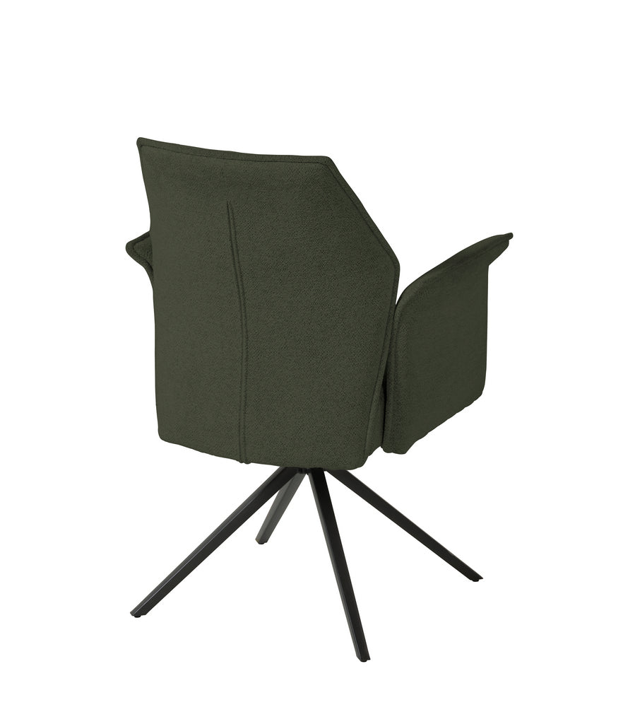Meubar - Eetkamerstoel Trieste - Boucle - Stof - Groen - 64x62x92 cm
