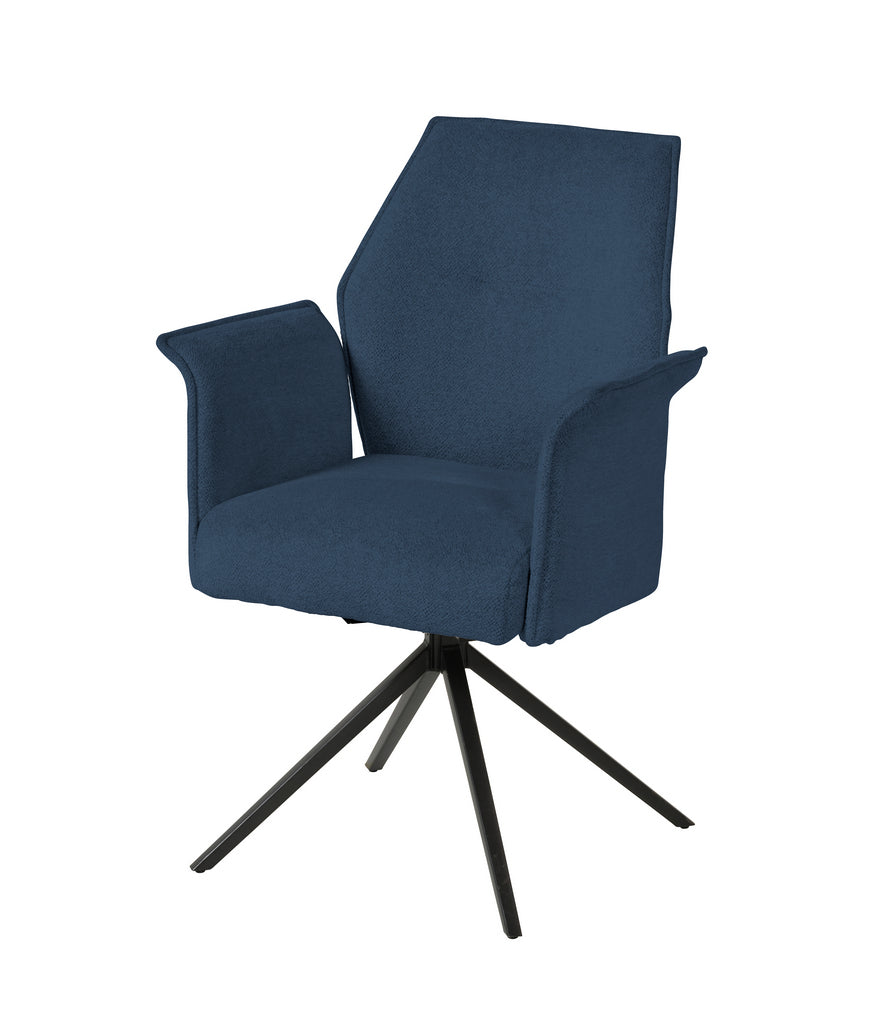 Meubar - Eetkamerstoel Trieste - Boucle - Stof - Blauw - 64x62x92 cm