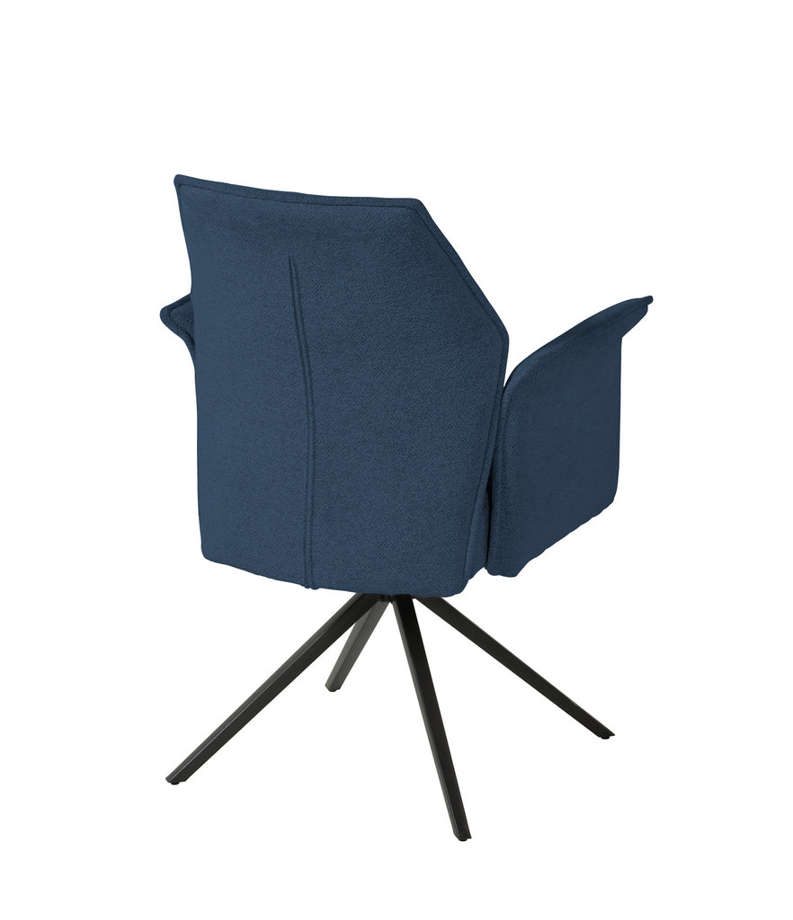 Meubar - Eetkamerstoel Trieste - Boucle - Stof - Blauw - 64x62x92 cm