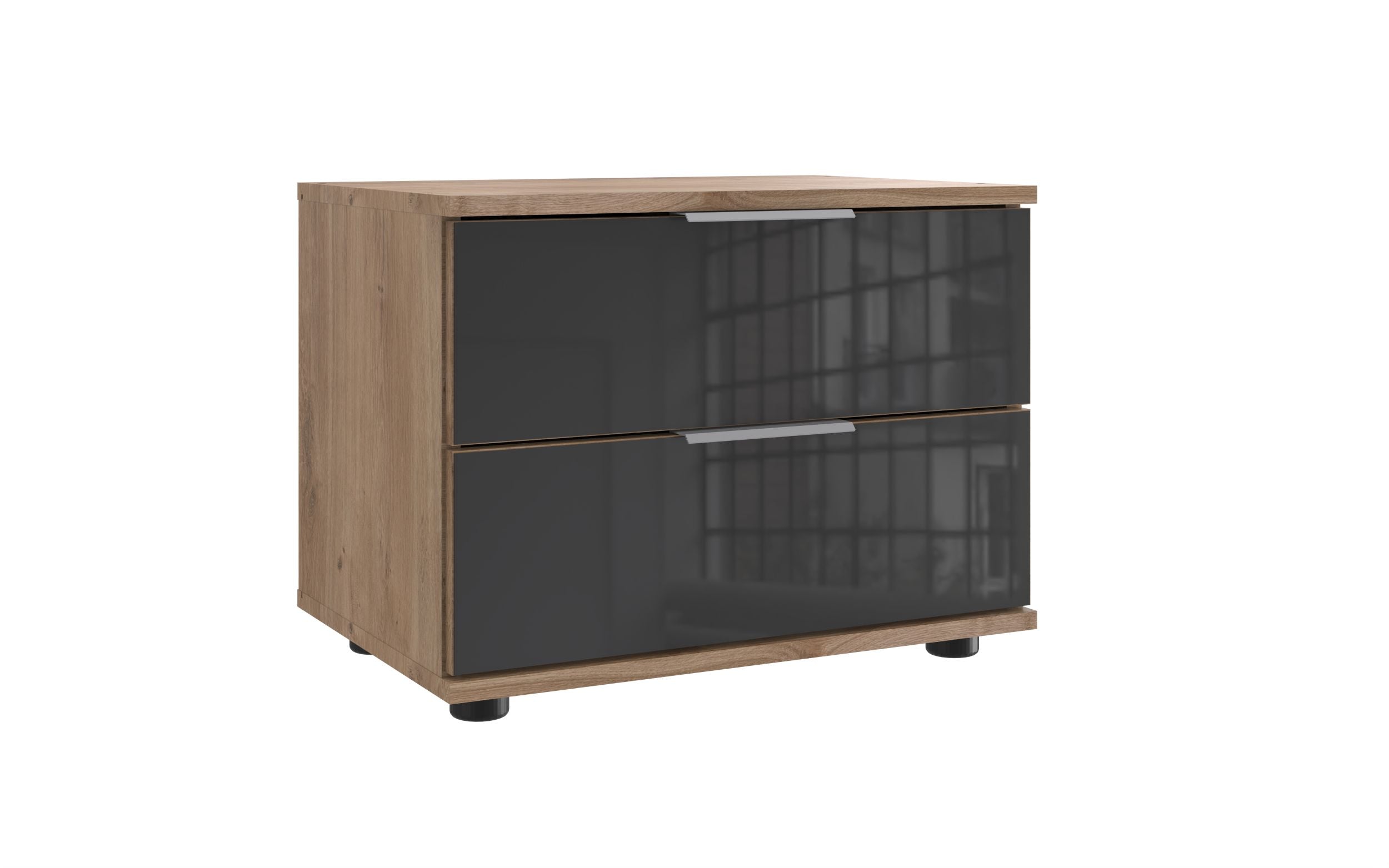 Wimex - Nachtkastje Saigon - E49697 - Planken Eik/Grijs/Grafiet - 52x40x38cm