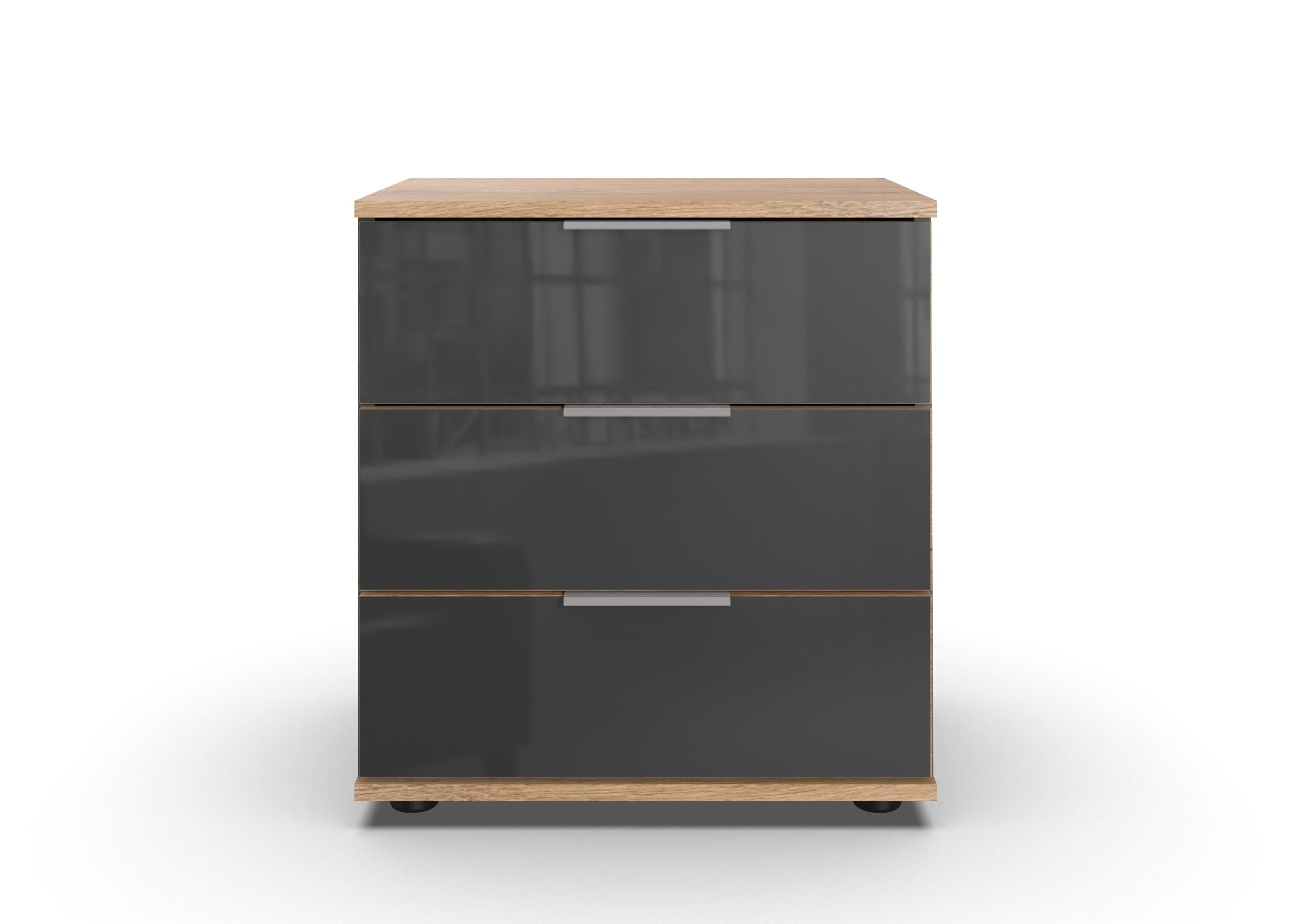Wimex - Nachtkastje Saigon - E49703 - Planken Eik/Grijs/Grafiet - 52x58x38cm