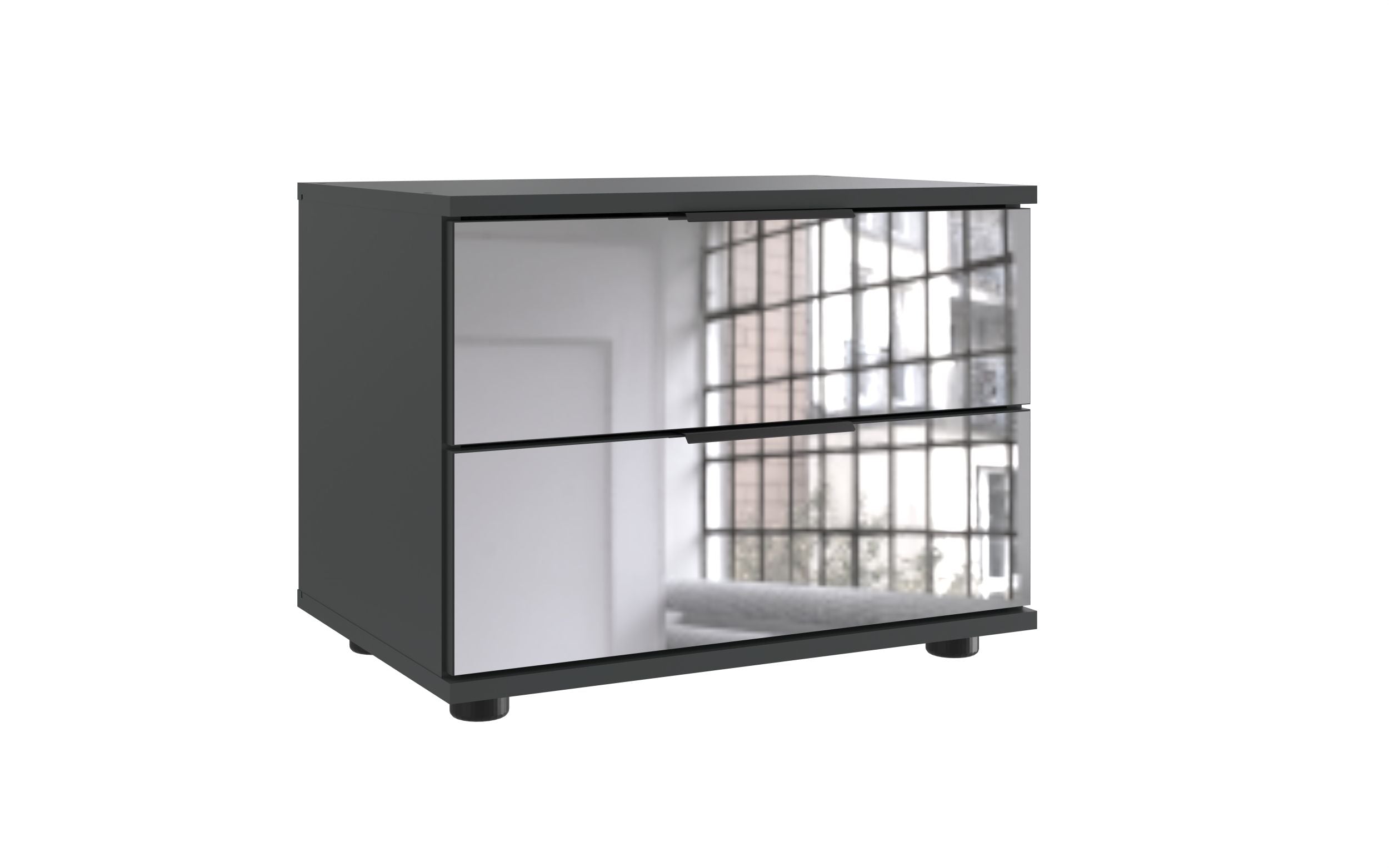 Wimex - Nachtkastje Saigon - E54697 - Grafiet/Glas - 52x40x38cm