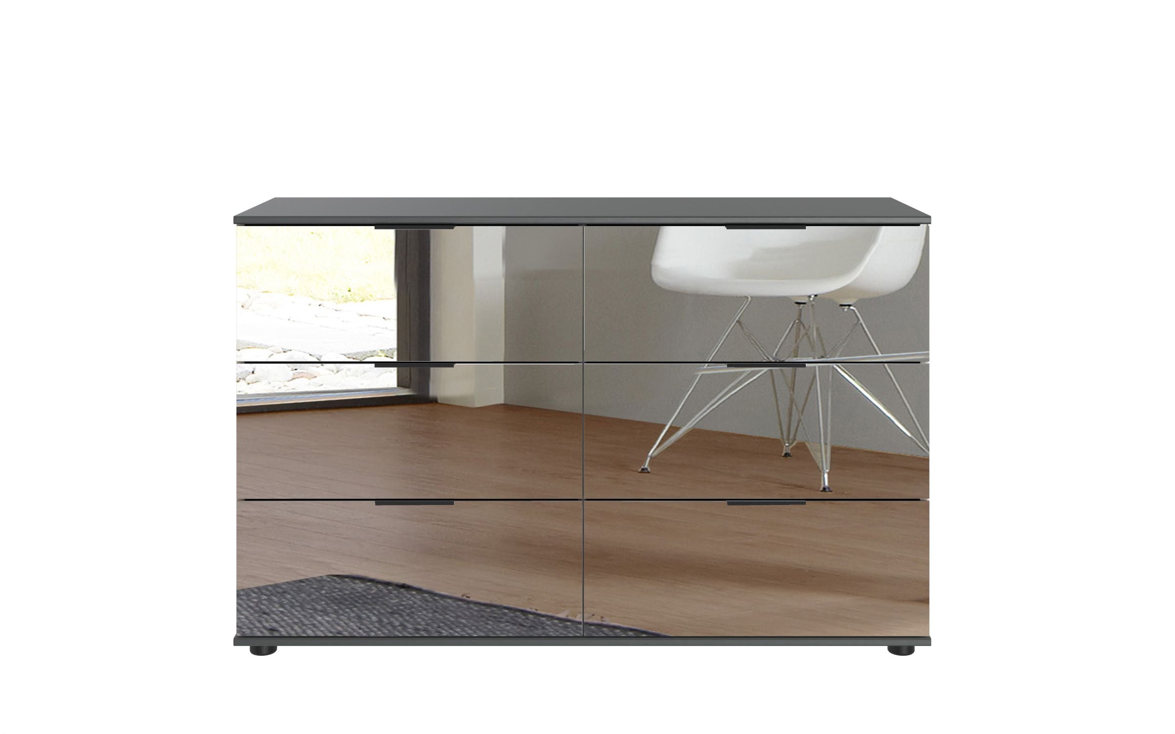 Wimex - Commode Saigon - E54705 - Graphite/Verre - 130x83x41cm