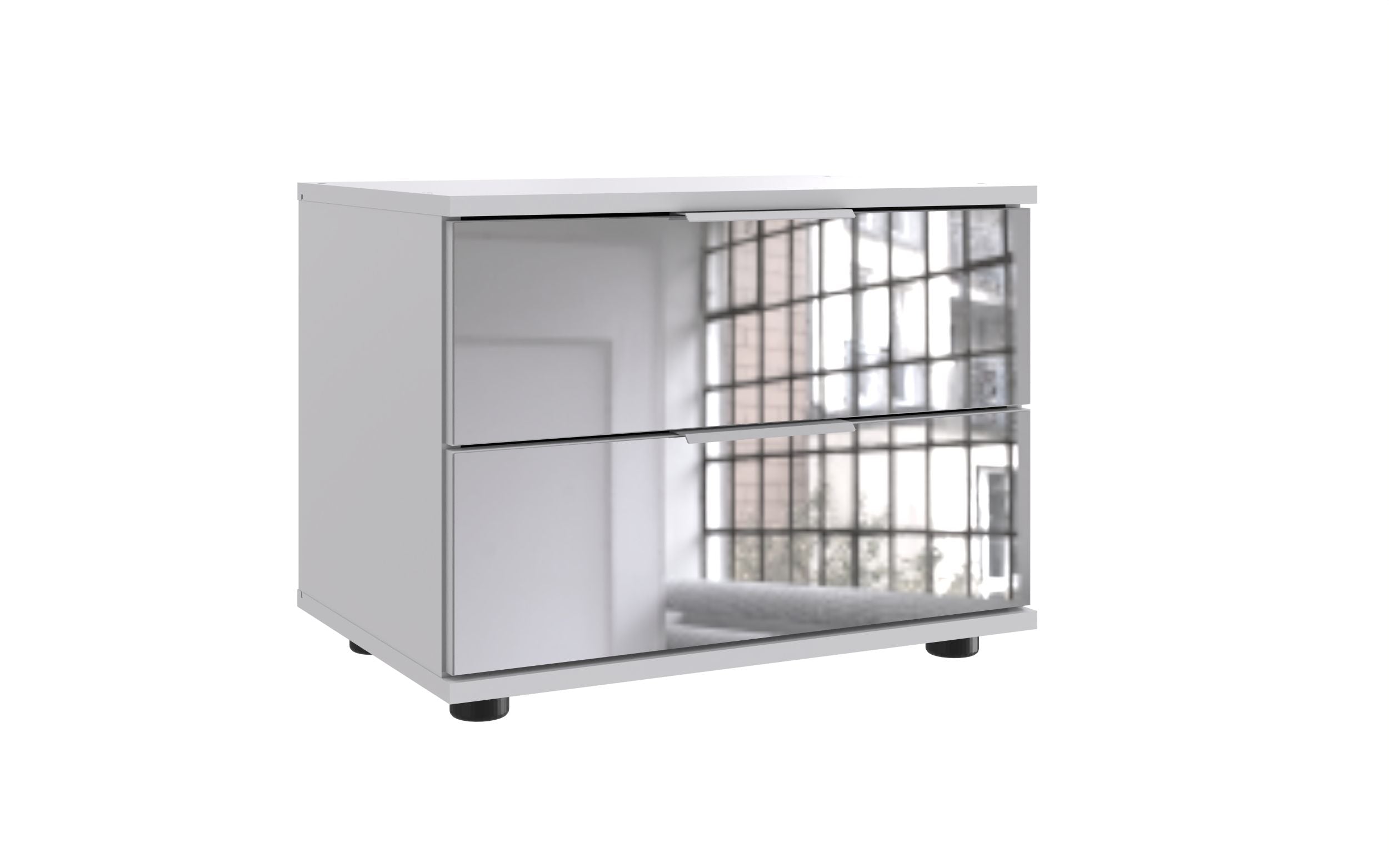 Wimex - Nachtkastje Saigon - E79697 - Wit/Glas - 52x40x38cm