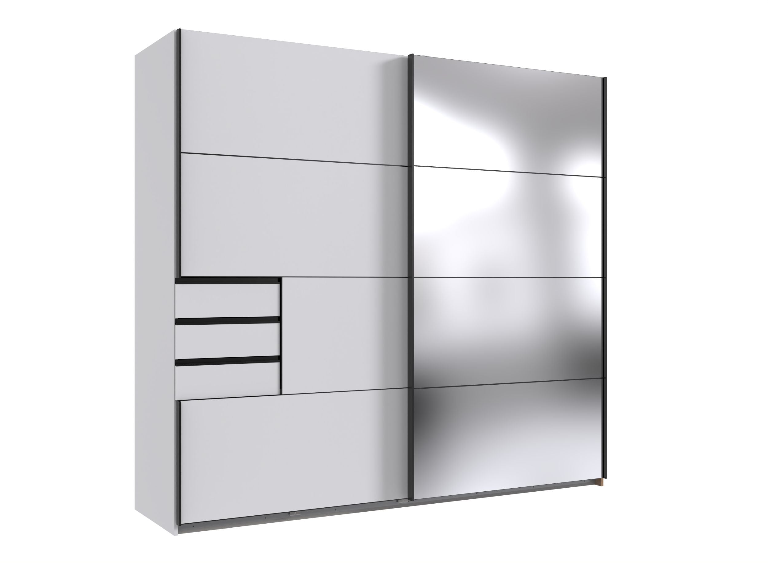 Wimex - Kleerkast Saigon - M10640 - Wit/Glas - 225x208x64cm