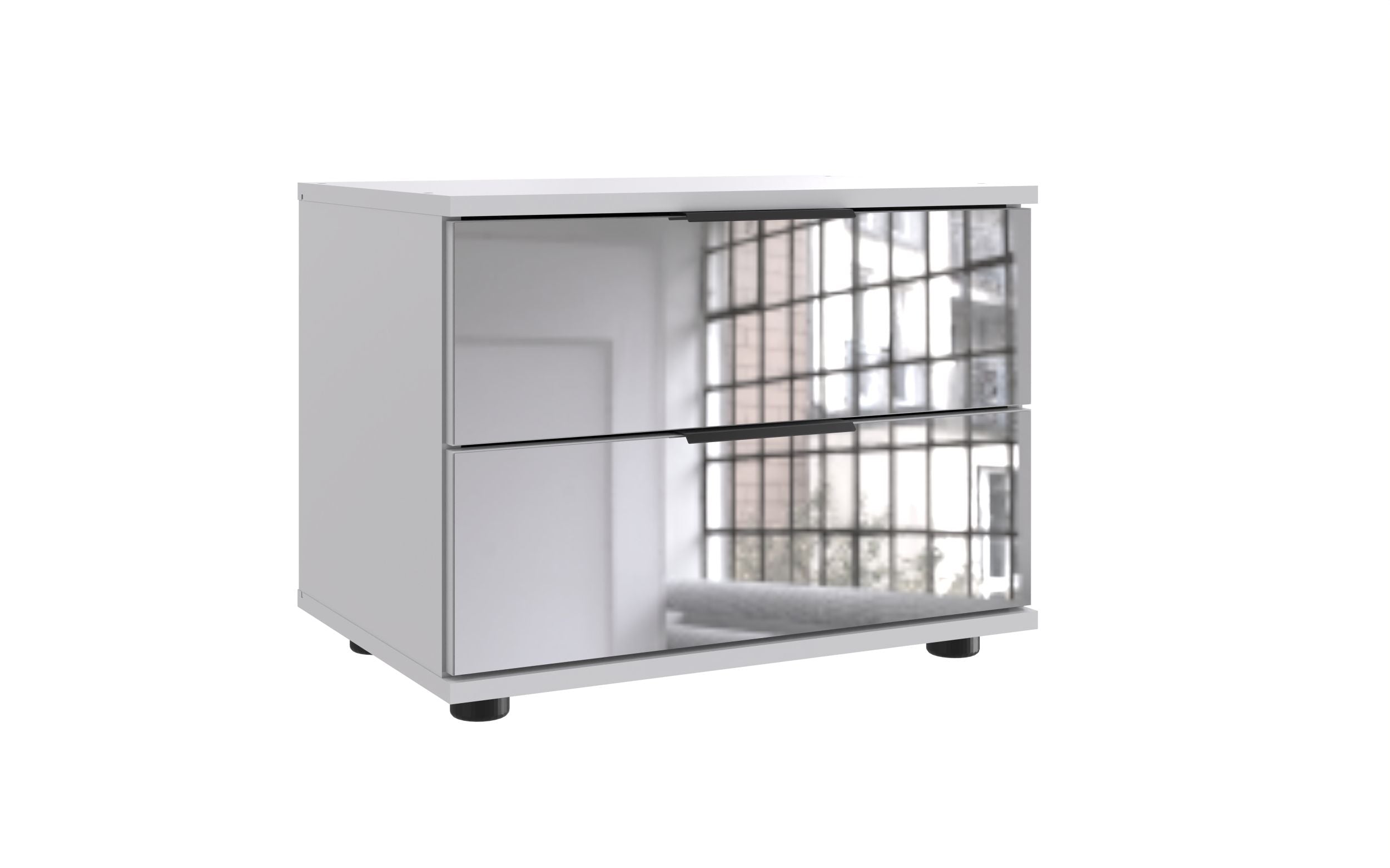Wimex - Nachtkastje Saigon - M10697 - Wit/Glas - 52x40x38cm