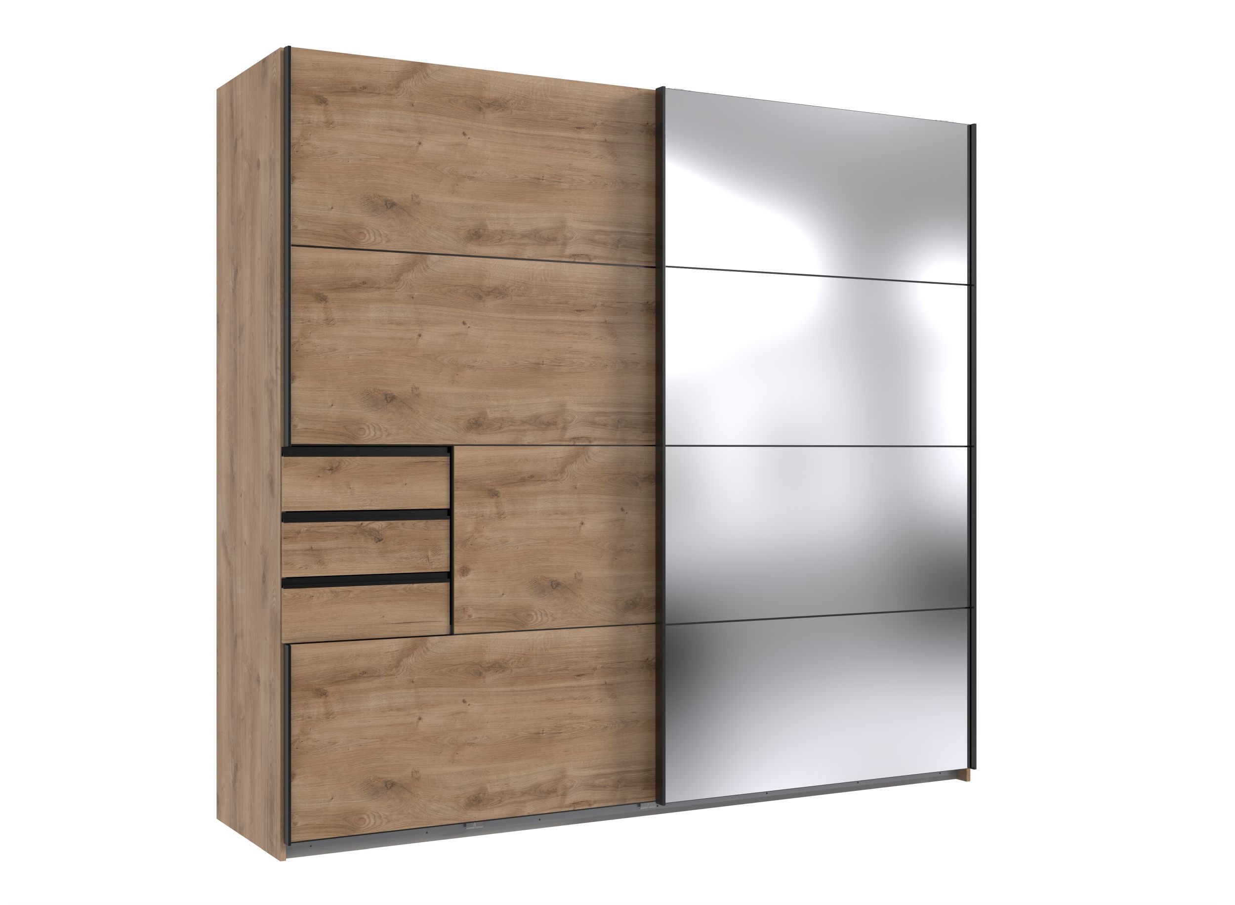 Wimex - Kleerkast Saigon - M11640 - Planken Eik/Glas - 225x208x64cm