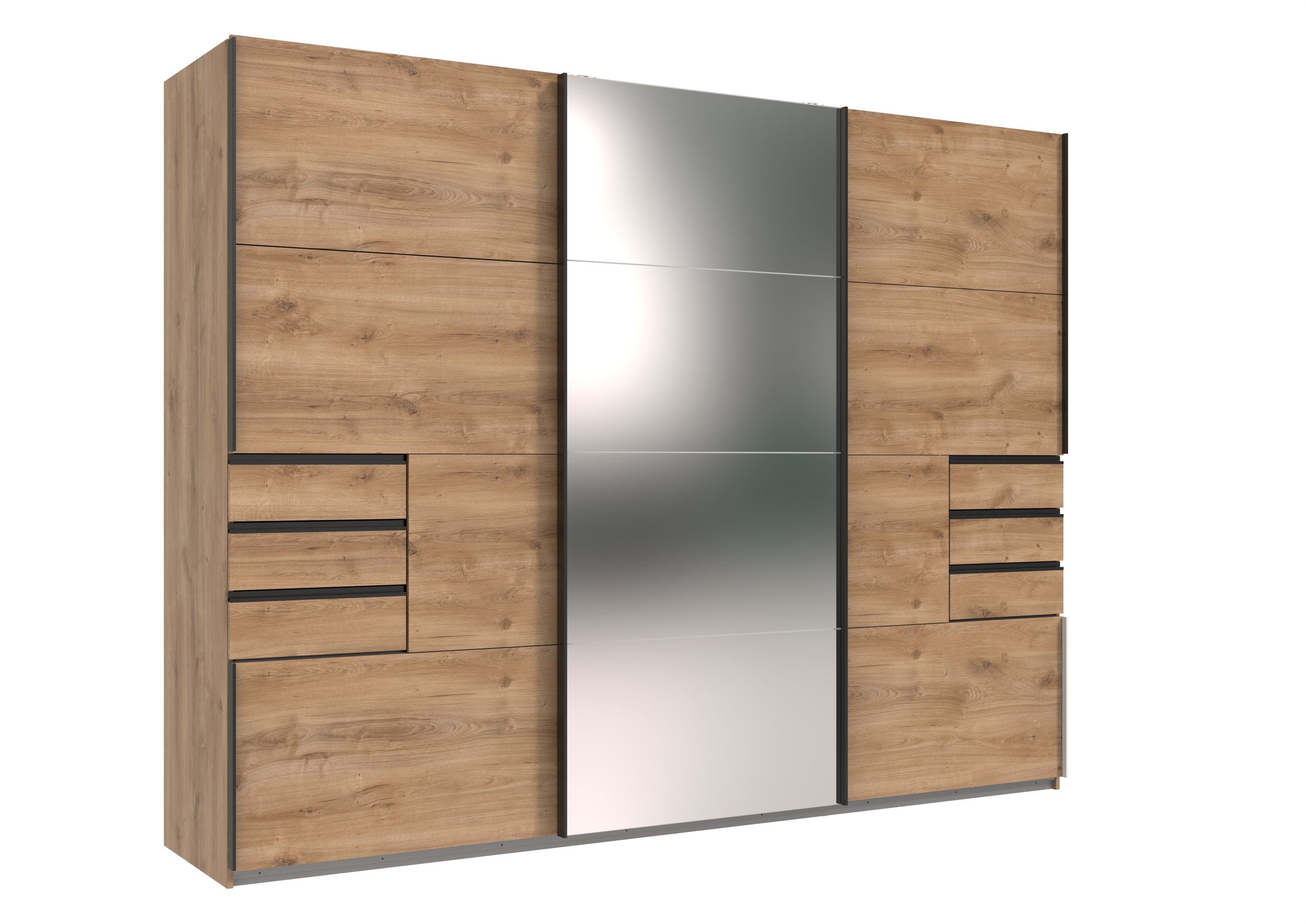 Wimex - Kleerkast Saigon - M11641 - Planken Eik/Glas - 270x208x64cm