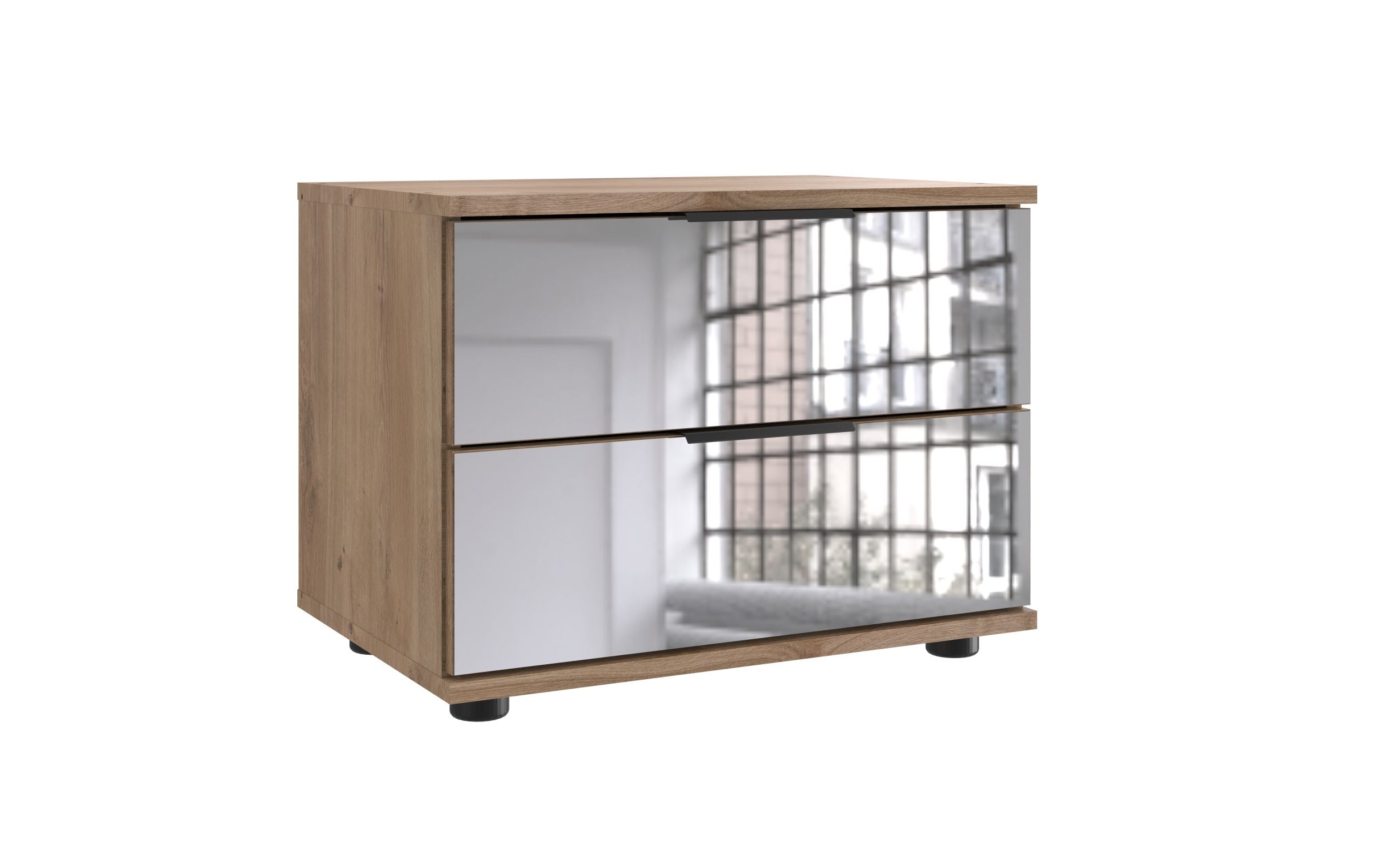 Wimex - Nachtkastje Saigon - M11697 - Planken Eik/Glas - 52x40x38cm