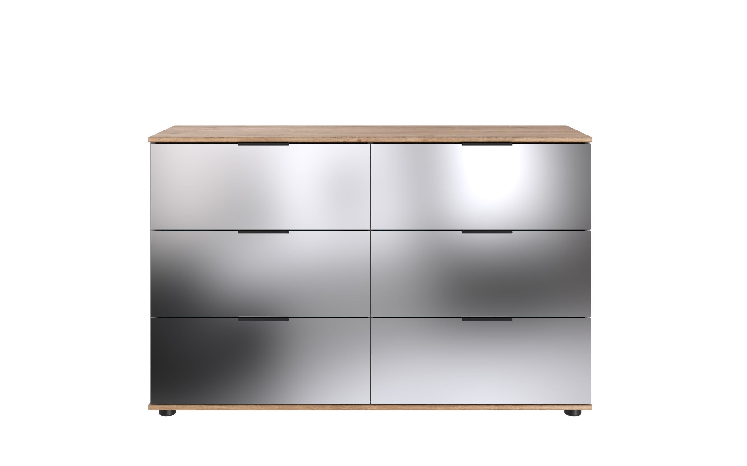 Wimex - Commode Saigon - M11705 - Chêne/Étagères en verre - 130x83x41cm