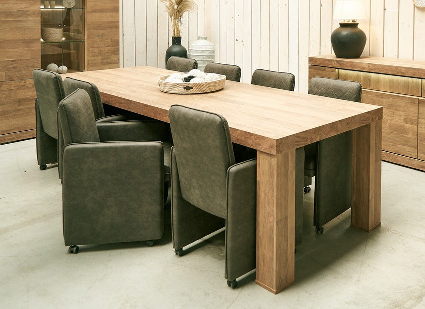 Evan - Eettafel Etna, Livia, Star of Trevi - T19L80-K675-K675 - Gouden eik - 184x74x100cm