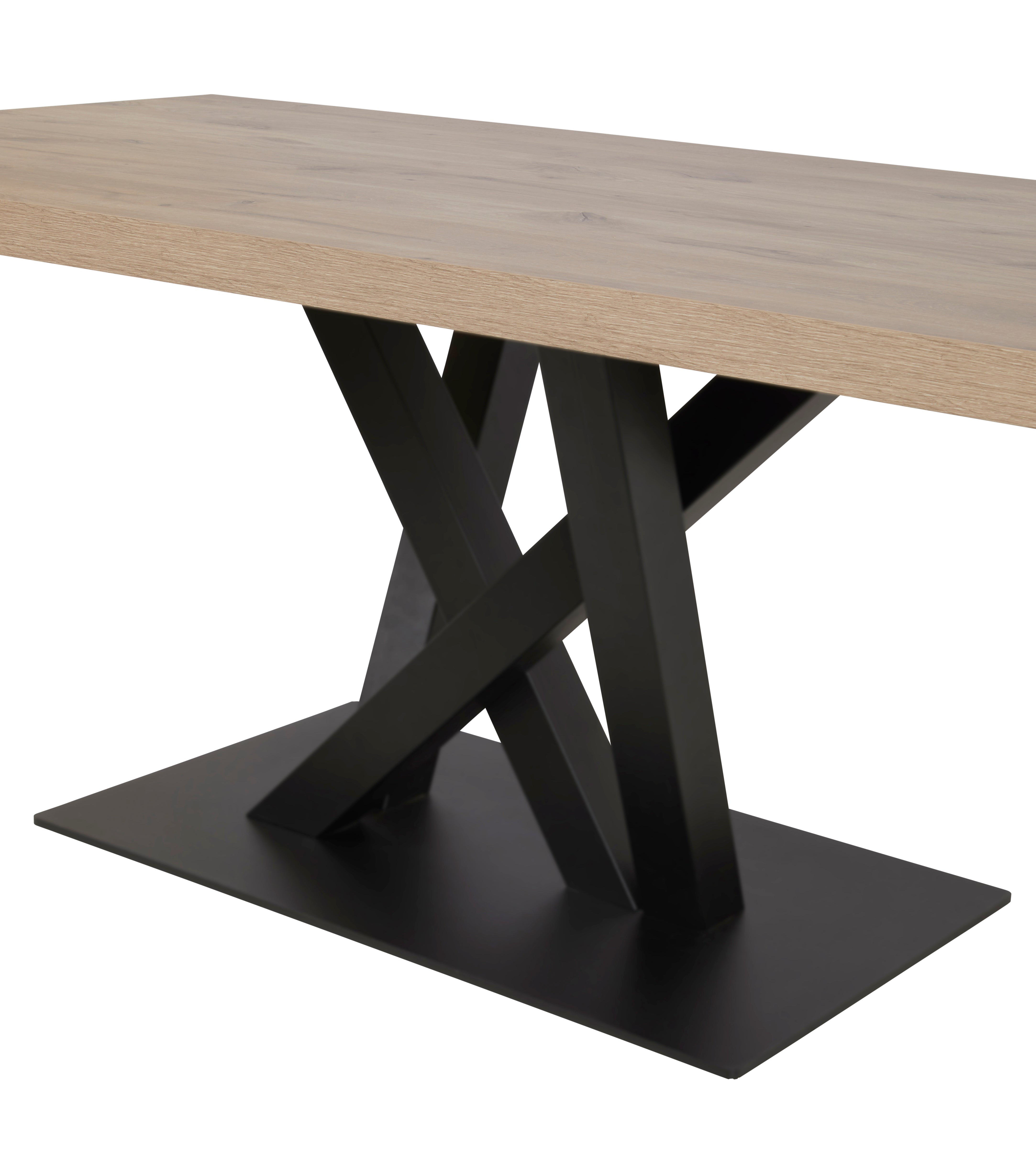GBO - Table de salle à manger Sacha – 200x100x76 cm – Chêne Canyon – Pieds croisés