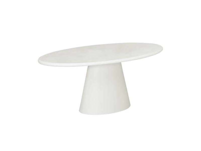 GBO – Table ovale Cementex – Couleur blanche – TF2402 – 200 x 110 x 74 cm